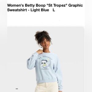 *new* Women's Betty Boop "St Tropez" Graphic
Sweatshirt - Light Blue Large